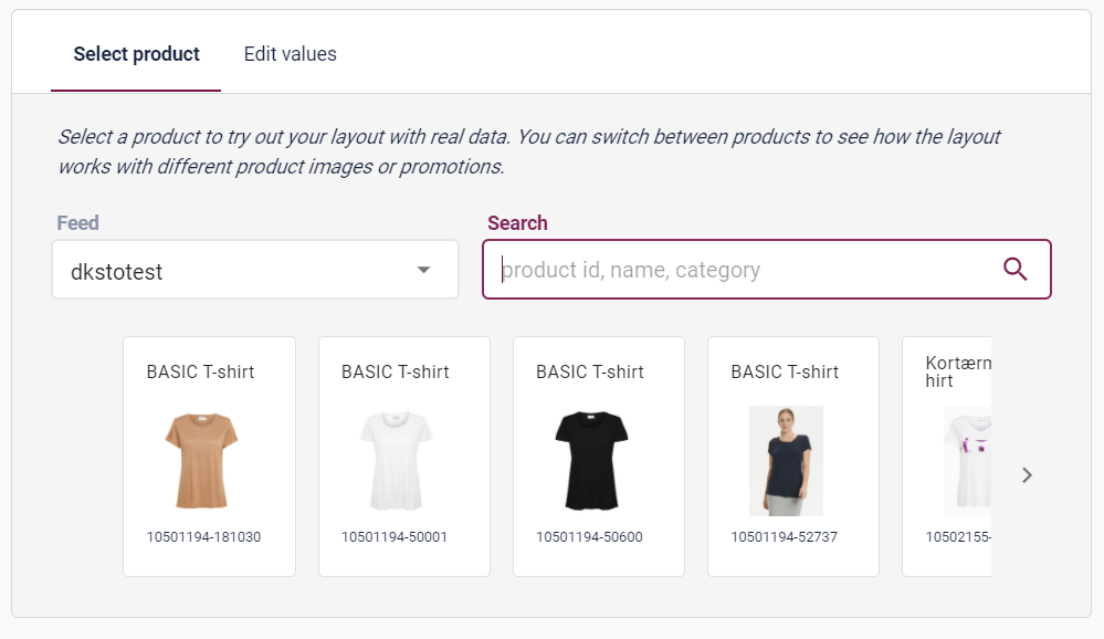 Product selection