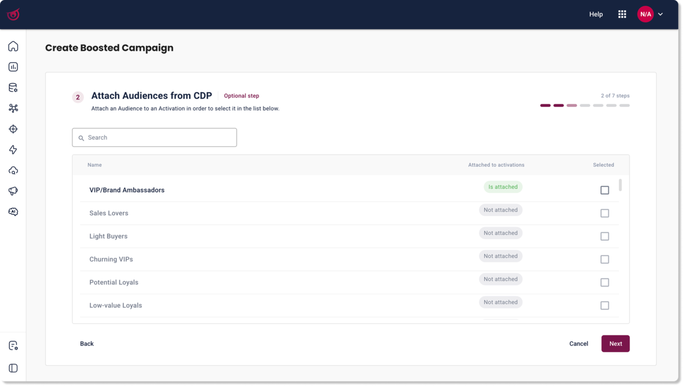 Targeting merchandising campaigns cdp audiences