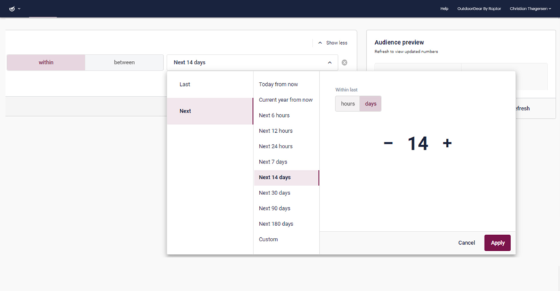 Audience Builder: Build audiences based on future events