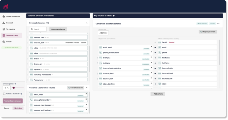 Import data and automatically assign data types
