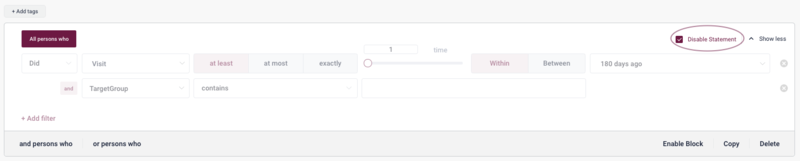 Disable Statement and Block