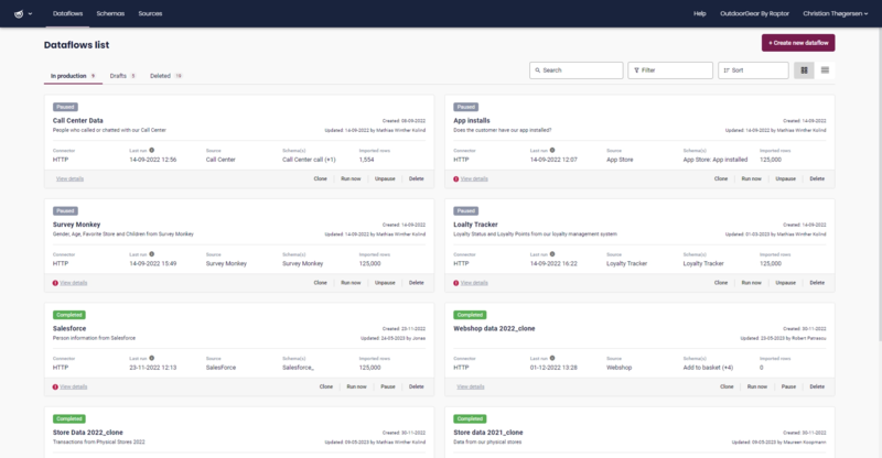 New Dataflow Overview in the Data Manager